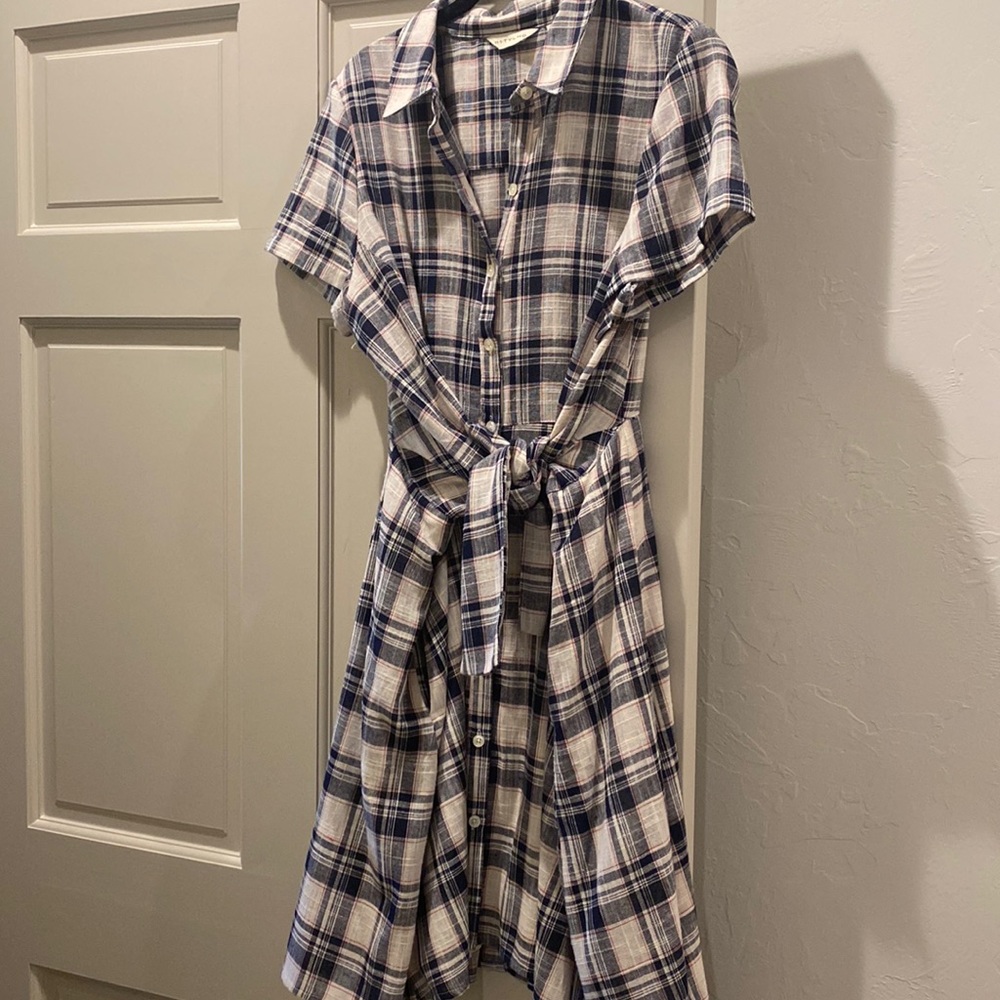 Patterned Dress with Tie- Anthropologie